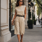 Minimalist Structured Sleeveless Top And Tailored Bermuda Shorts Set