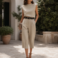 Minimalist Structured Sleeveless Top And Tailored Bermuda Shorts Set