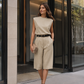 Minimalist Structured Sleeveless Top And Tailored Bermuda Shorts Set