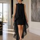Asymmetrical Layered Chiffon Overlay Cocktail Dress