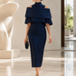 Off-Shoulder Layered Midi Dress