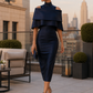 Off-Shoulder Layered Midi Dress