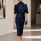 Off-Shoulder Layered Midi Dress