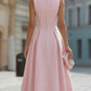 Elegant Sleeveless Rhinestone Neckline Fit & Flare Midi Cocktail Dress