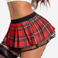 Pleated Costume Mini Skirt with Garter