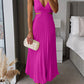 V Neck Cut Out Waist Sleeveless Pleated Maxi Dress(7 Colors Available!)