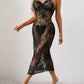Sexy Floral Lace Mesh See-through Long Camisole Nightgown