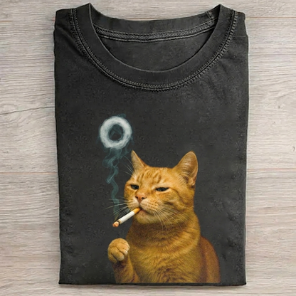 Vintage Smoking Cat T-shirt