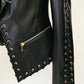 Women's Rope Lacing Leather Jacket