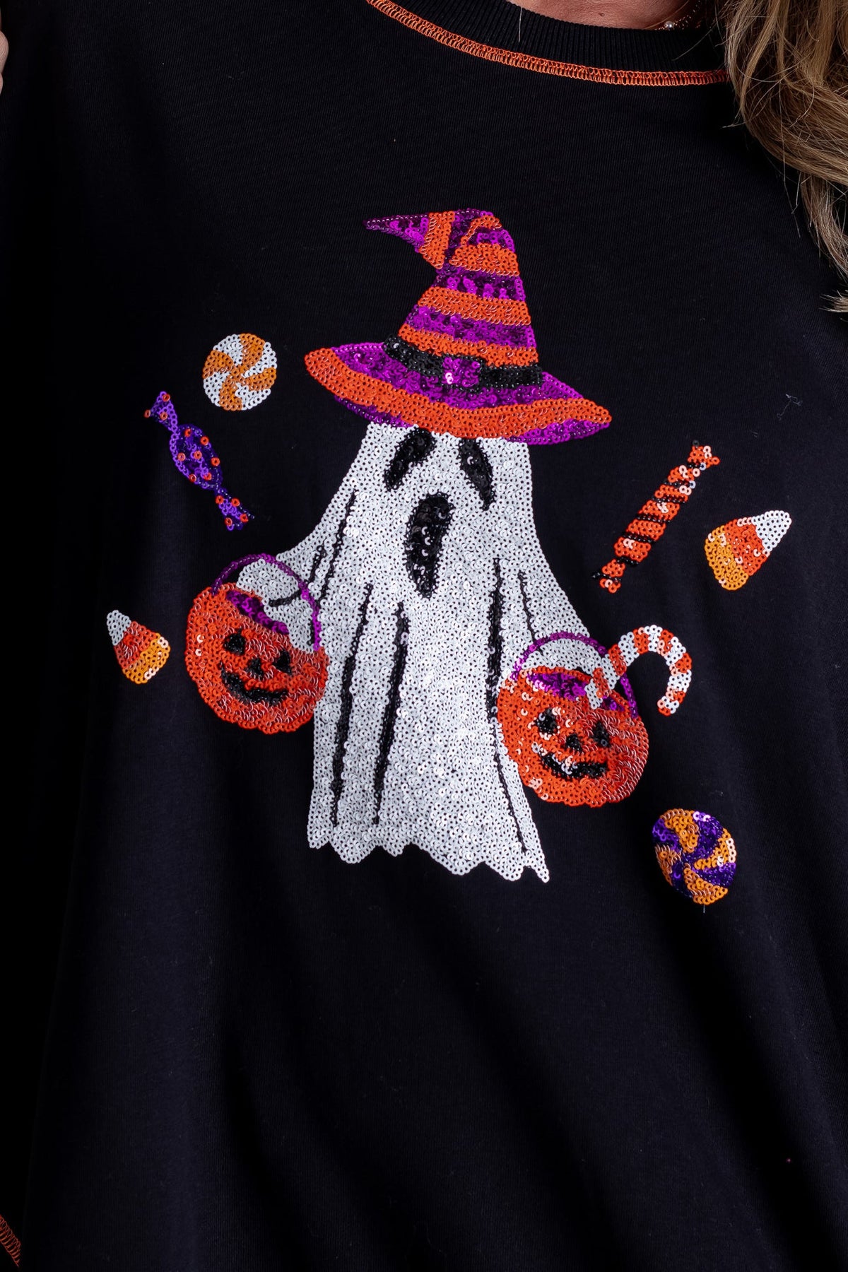 BEST DRESSED SEQUIN GHOST TOP