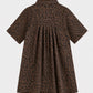 Leopard Print Half-Button Down Tunic Dress with Pocket