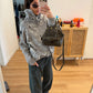 Grey Bandana Patterned Cardigan