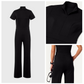 Women's Slim Fit Wide Leg Zip Neck Flex™ Scrub Jumpsuit