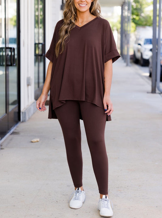 Ultra Comfy Short Sleeve Tee and Legging Set (Buy 2 Free Shipping)