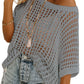 Short Sleeve Casual Crochet Knit Tops（Buy 2 Free Shipping）