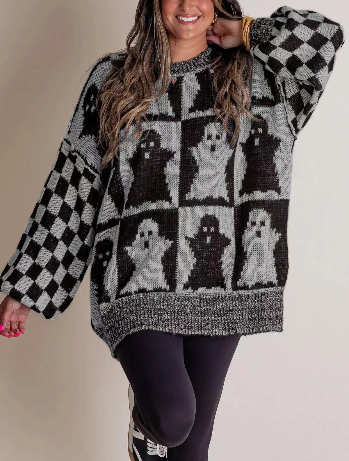 Hot Sale-Halloween Checkered Sweater-SPOOKY SEASON (Buy 2 Free Shipping)