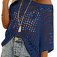Short Sleeve Casual Crochet Knit Tops（Buy 2 Free Shipping）