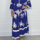 Cream & Black Printed Floaty Maxi Dress