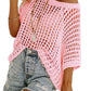 Short Sleeve Casual Crochet Knit Tops（Buy 2 Free Shipping）
