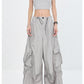 Casual Silvery Drawstring Pockets Pants Summer