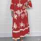 Cream & Black Printed Floaty Maxi Dress