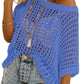 Short Sleeve Casual Crochet Knit Tops（Buy 2 Free Shipping）