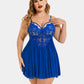 Plus Size V Neck Mesh Side Slit Babydolls
