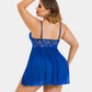Plus Size V Neck Mesh Side Slit Babydolls