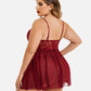Plus Size V Neck Mesh Side Slit Babydolls