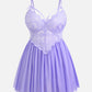Plus Size V Neck Mesh Side Slit Babydolls