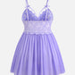 Plus Size V Neck Mesh Side Slit Babydolls