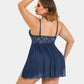 Plus Size V Neck Mesh Side Slit Babydolls