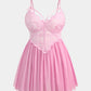 Plus Size V Neck Mesh Side Slit Babydolls