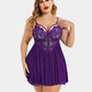 Plus Size V Neck Mesh Side Slit Babydolls