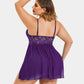 Plus Size V Neck Mesh Side Slit Babydolls