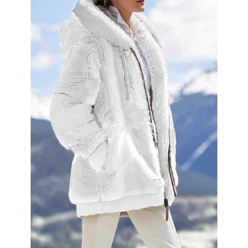 Women's Plus Size Hoodie Coat Long Sleeve