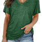 Limited time sale🔥Women's Short Sleeve V Neck Dolman Tops with Side Shirring