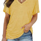 Limited time sale🔥Women's Short Sleeve V Neck Dolman Tops with Side Shirring