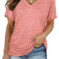 Limited time sale🔥Women's Short Sleeve V Neck Dolman Tops with Side Shirring