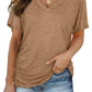 Limited time sale🔥Women's Short Sleeve V Neck Dolman Tops with Side Shirring