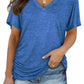 Limited time sale🔥Women's Short Sleeve V Neck Dolman Tops with Side Shirring