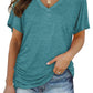 Limited time sale🔥Women's Short Sleeve V Neck Dolman Tops with Side Shirring