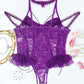Plus Size Sheer Lace Bodysuits