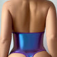 Leather Halterneck Bodysuit With Stockings