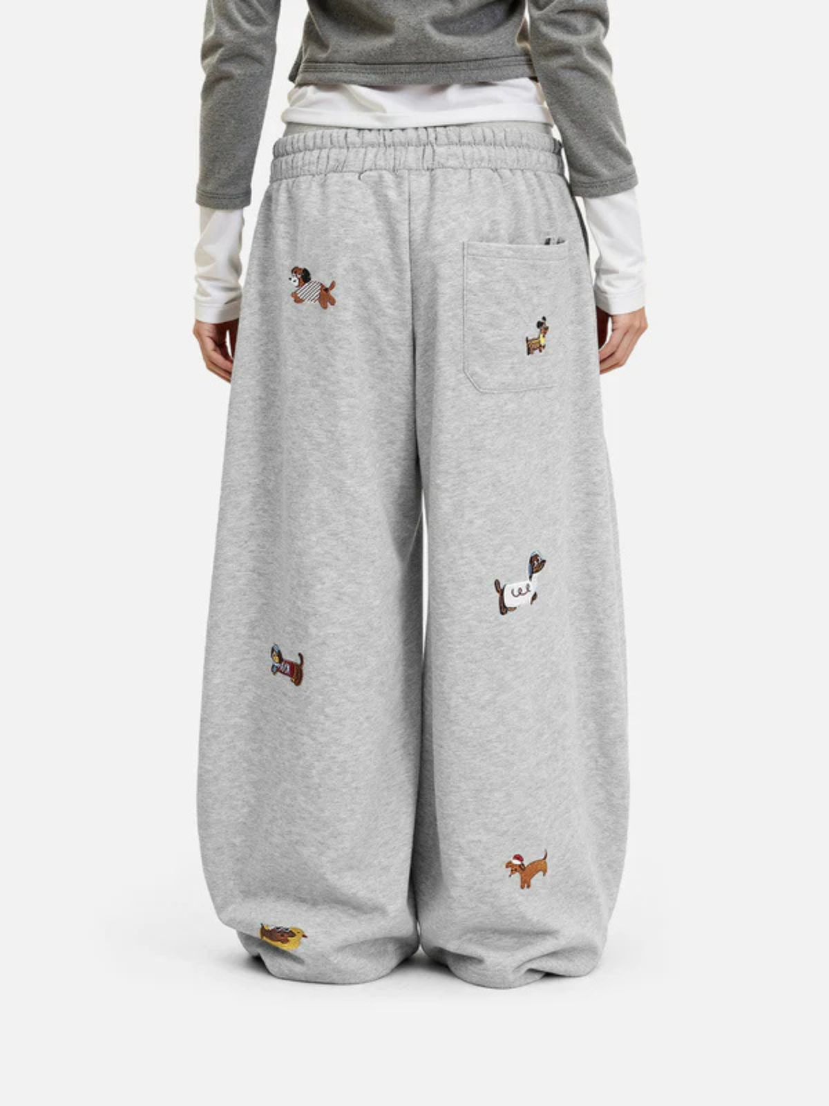 Embroidered Pup Barrel Sweatpants