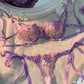 Sexy Flower Embroidered Mesh Lace Gathered Bra Set