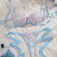 Sexy Flower Embroidered Mesh Lace Gathered Bra Set