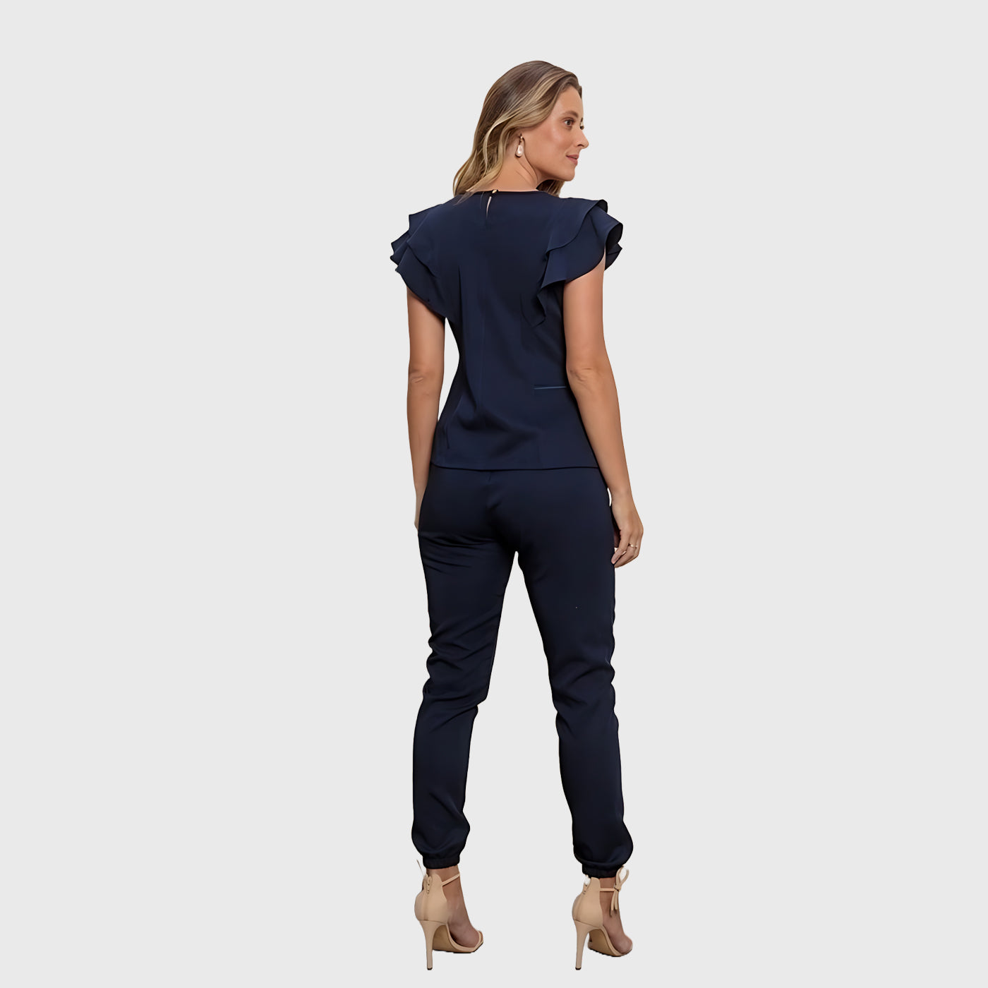 Women's Two Pockets Scrub Pants with Leg Elastics