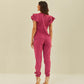 Women's Two Pockets Scrub Pants with Leg Elastics