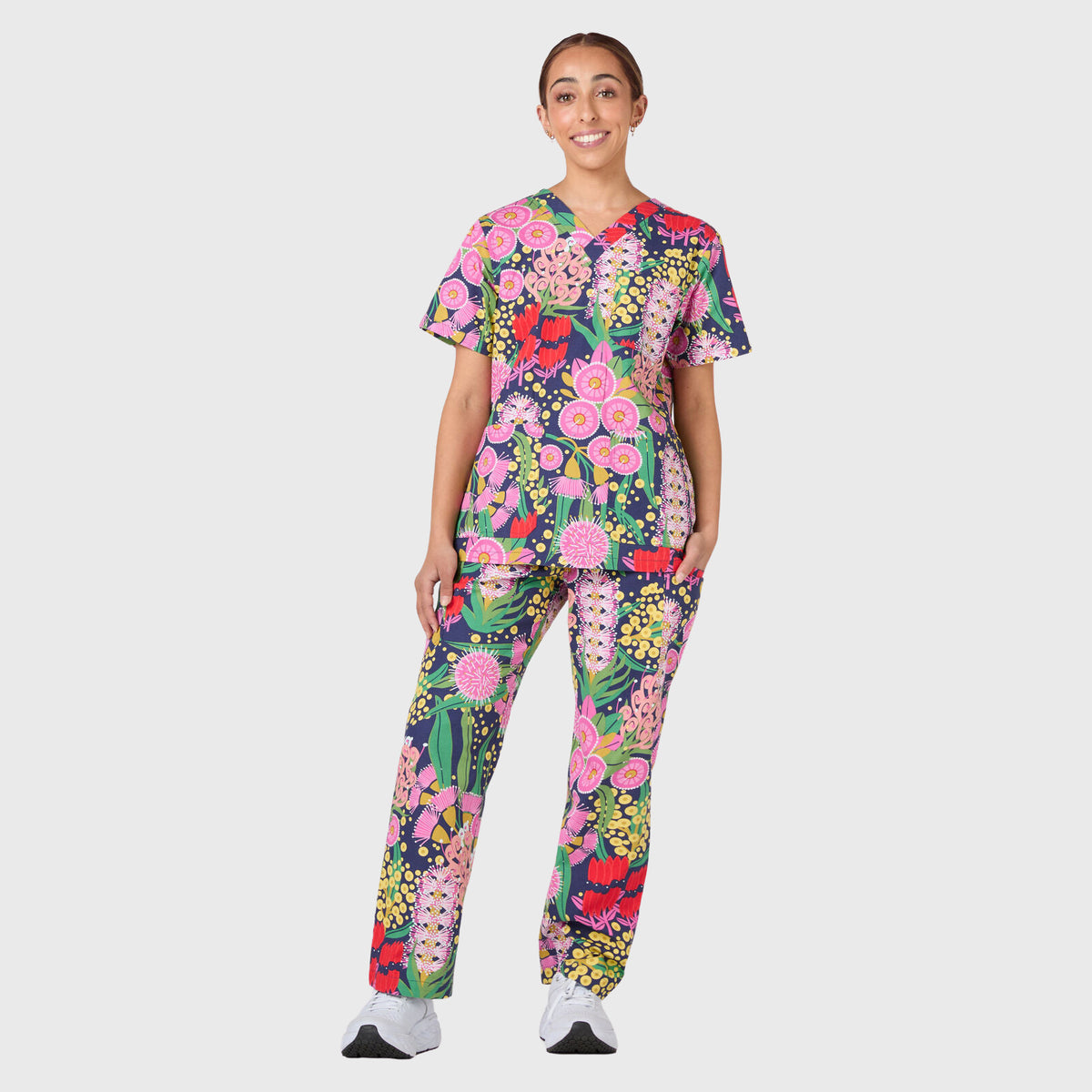 Women's Fantasy Flowers Printed Scrub Set NSP10